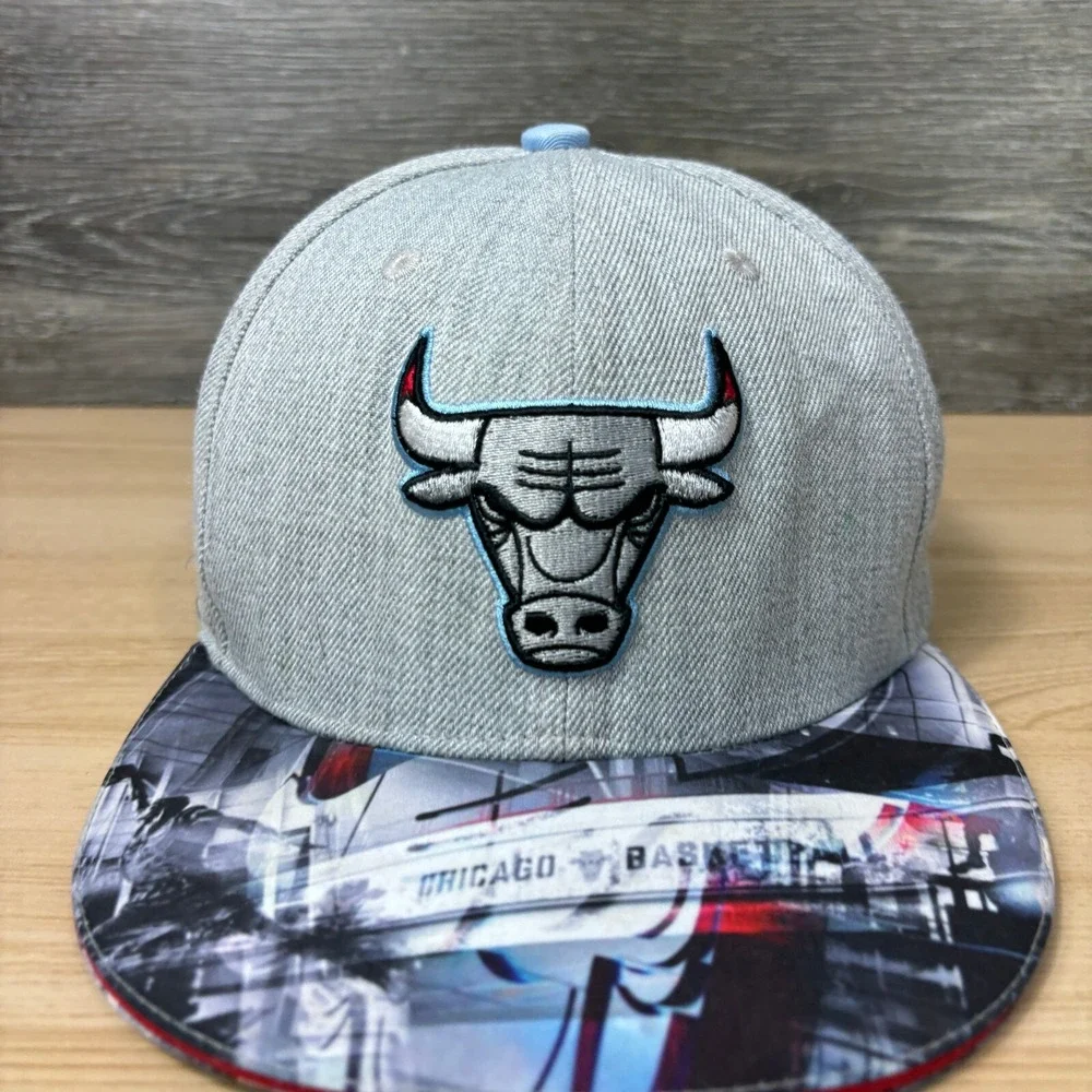 Chicago Bulls Hat Cap Snapback Gray NBA Basketball‎ City Art Promo